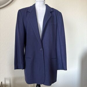 Vintage Lands' End Women's purple 75% wool 25% cashmere Blazer. 18 Made in USA
